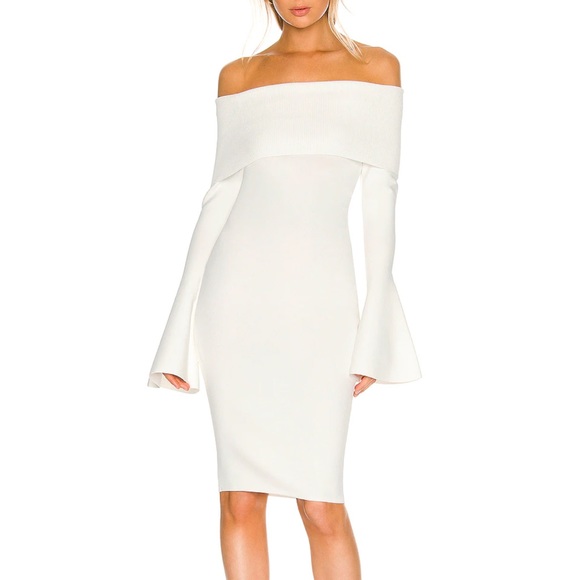 Mori Midi Dress in Cream SOLACE London - Picture 3 of 5